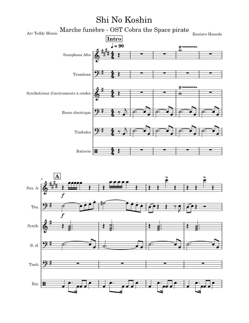 Shi No Koshin – Kentaro Haneda Sheet Music for Trombone, Saxophone