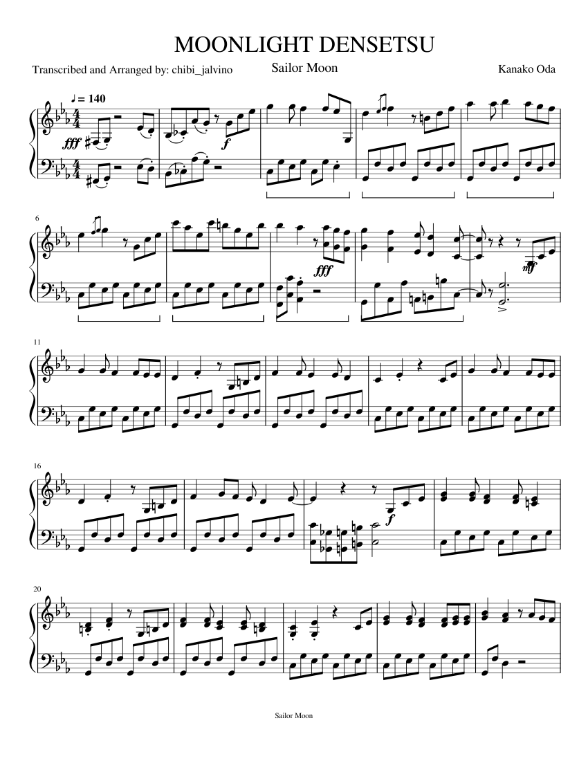 MOONLIGHT DENSETSU Sheet music for Piano (Solo) | Musescore.com MOONLIGHT DENSETSU Sheet music for Piano (Solo) | Musescore.com