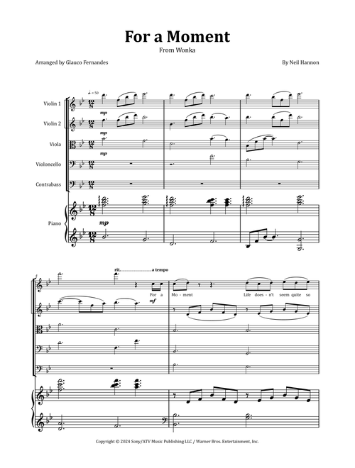 For A Moment (Arr. Glauco Fernandes) - Neil Hannon (String Ensemble)