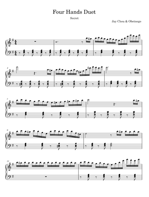 Four Hands Duet - Jay Chou
