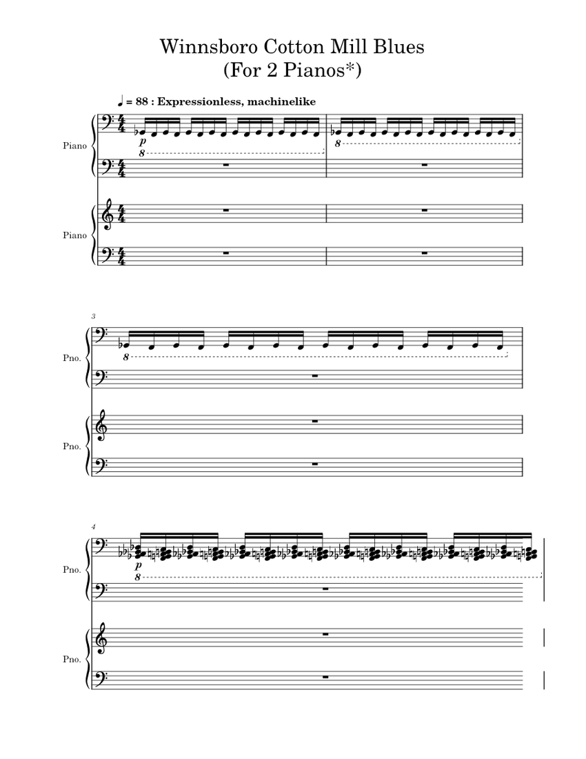 Frederic Rzewski Noten Winnsboro Cotton Mill Blues – Frederic Rzewski Winnsboro Cotton Mill ...