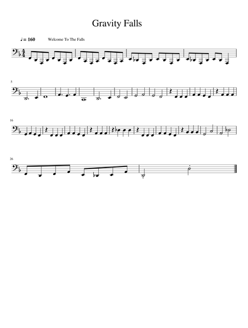 Gravity Falls Theme Song For Tuba