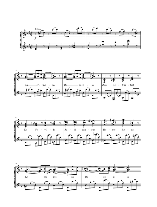 Lacrimosa, from the Requiem Mass in D Minor, K. 626 – Wolfgang Amadeus Mozart