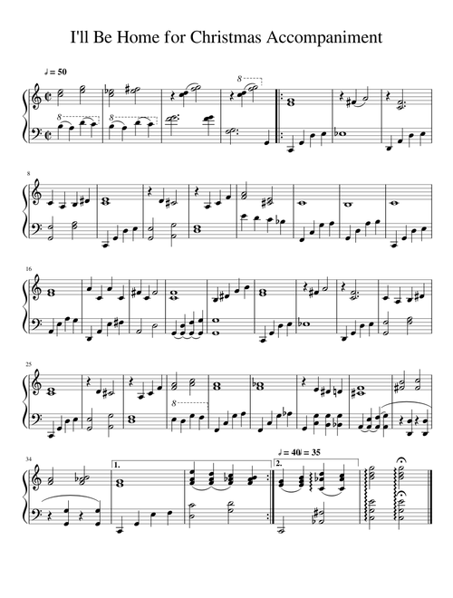 I ll Be Home for Christmas Accompaniment