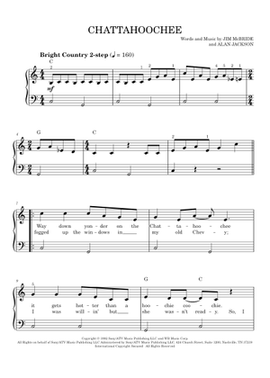 Chattahoochee (easy version) Sheet Music for Piano (Solo) | MuseScore.com