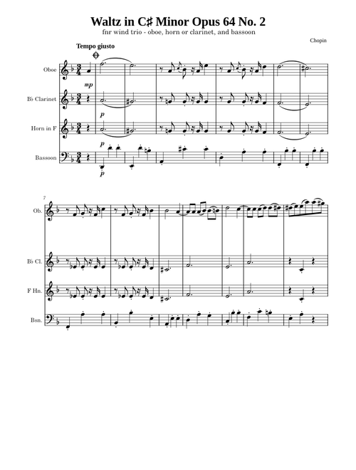Waltz in C sharp minor Op.64, No. 2 – Frédéric Chopin