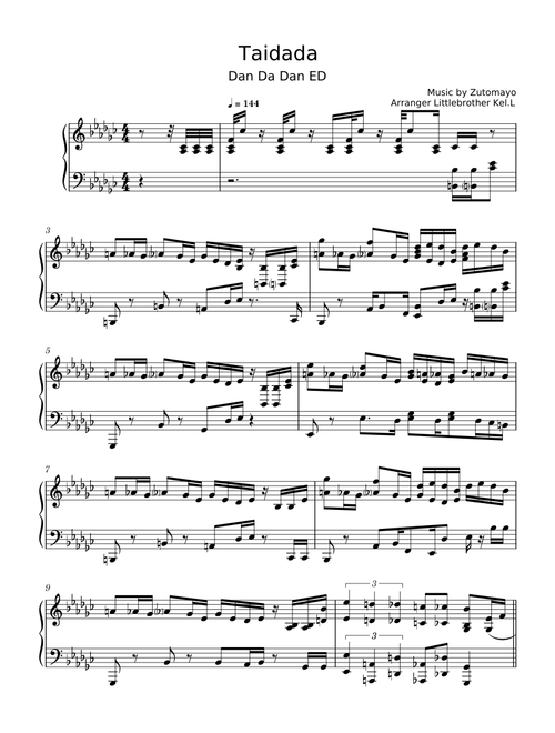 【Dandadan】TAIDADA – ZUTOMAYO - ED piano solo
