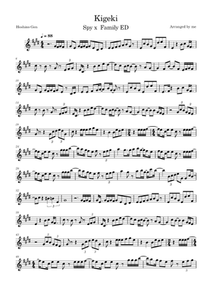 Comedy (喜劇) – Gen Hoshino/SPYxFAMILY ending Sheet Music for
