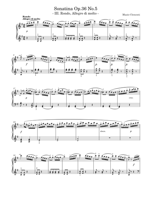 Op. 35 sonatina III rondò – Muzio Clementi Muzio Clementi - Sonatina Op.36 No.5 III. Rondo Allegro di molto
