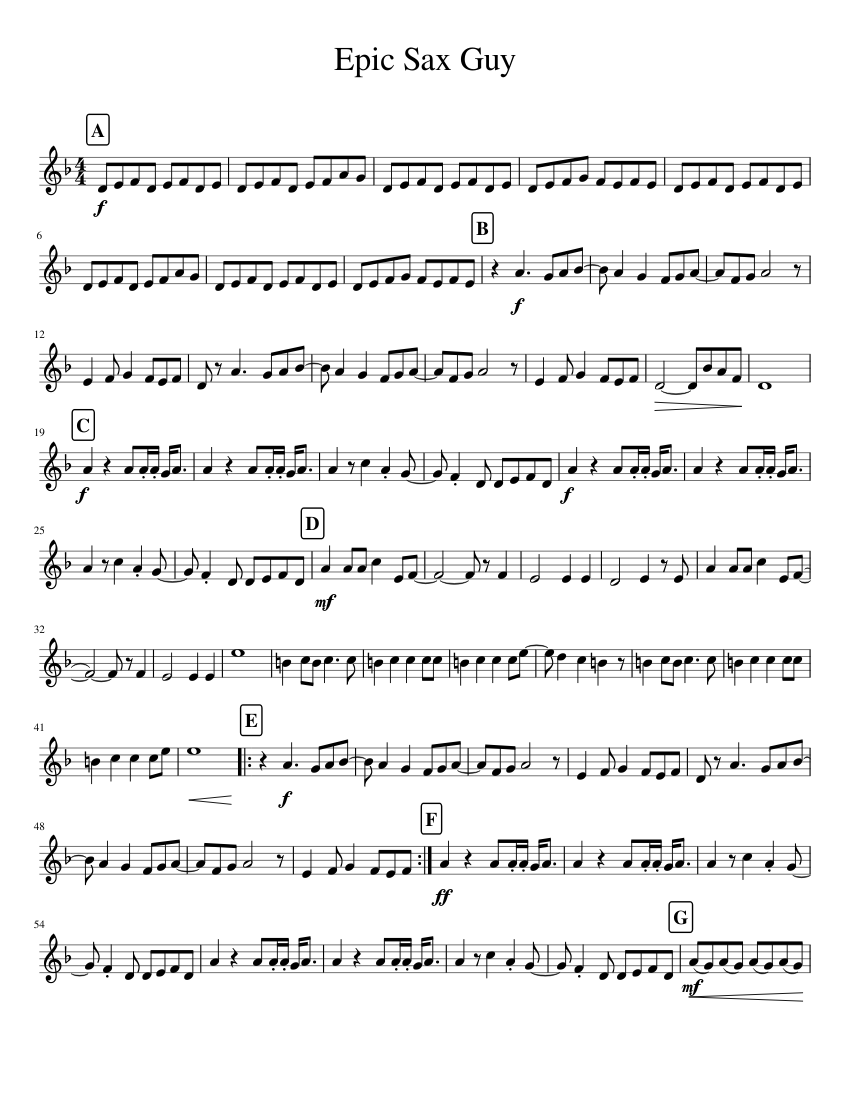 Epic sax guy sheet music sale