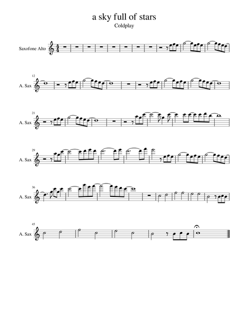 A sky full of stars sax alto okok