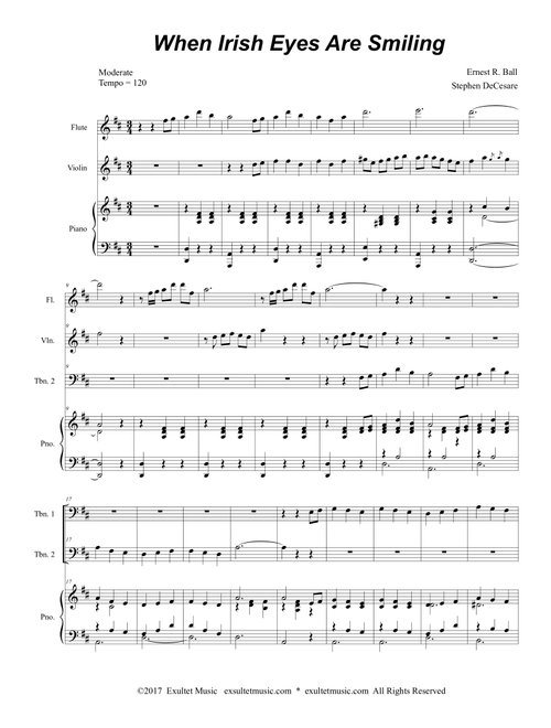 When Irish Eyes Are Smiling (Trombone Duet) (Arr. Stephen DeCesare) - Ernest R Ball (Trombone Duet)