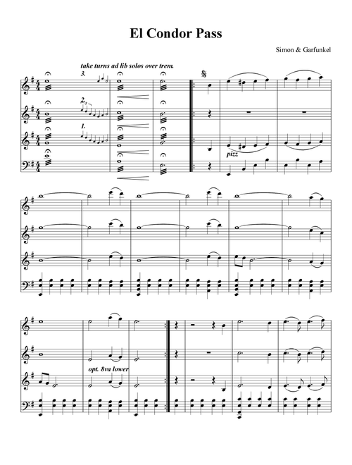 El Condor Pasa (Arr. Be'eri Moalem) - Traditional (String Quartet)