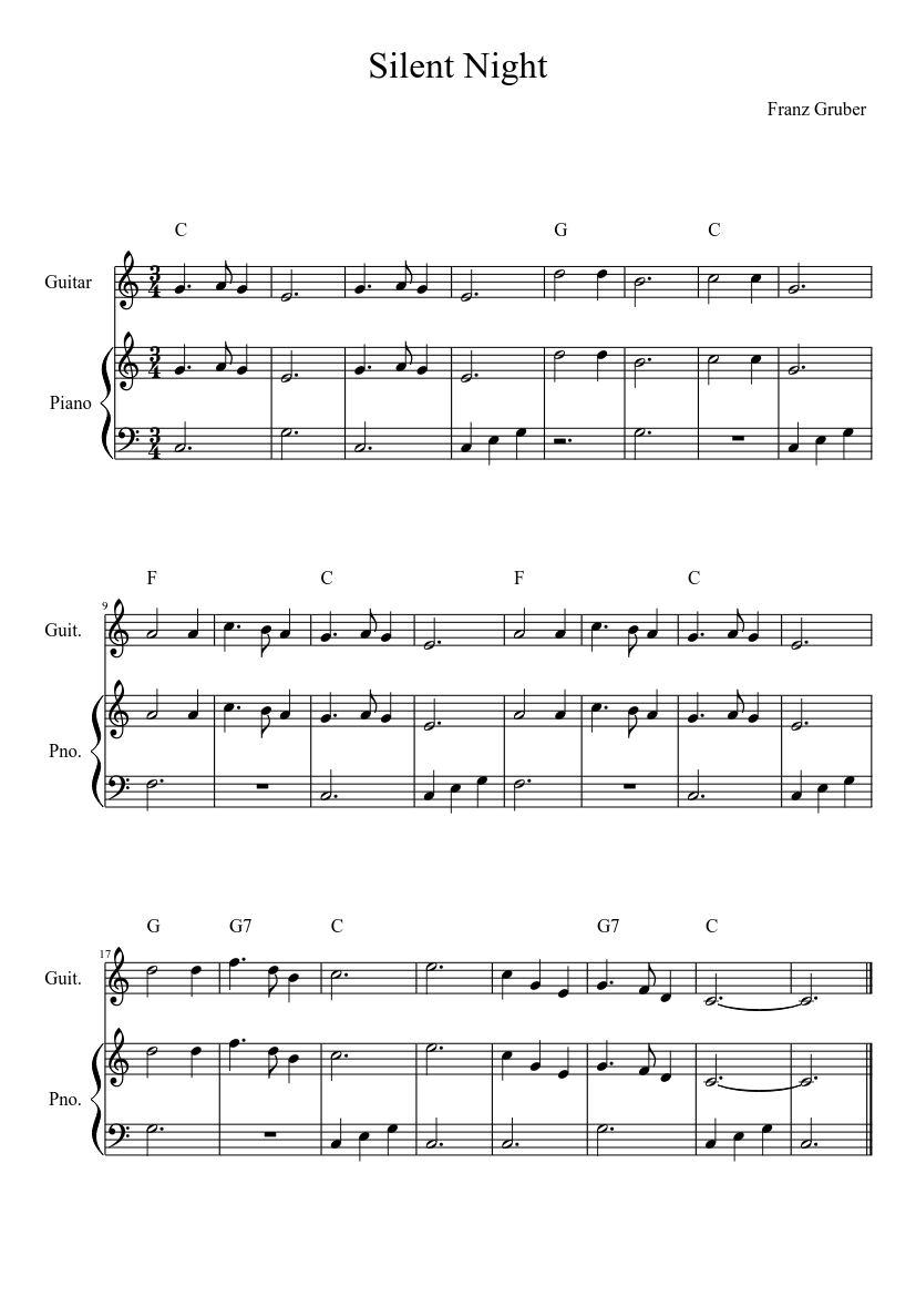 Silent Night Sheet music for Piano 
