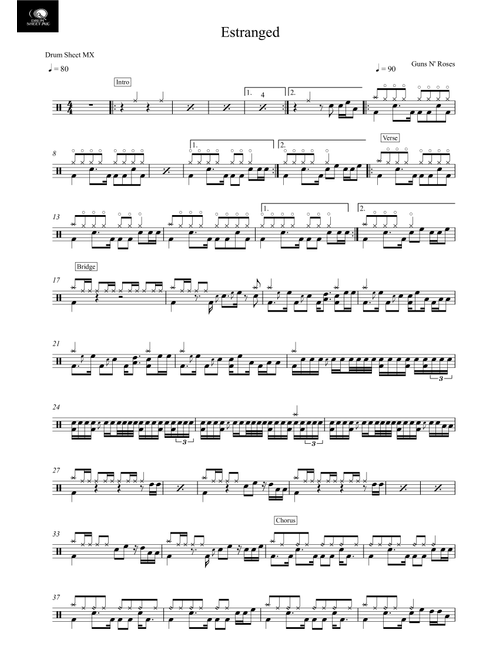 Estranged (Arr. Drum Sheet MX) - Guns N' Roses (Drums)