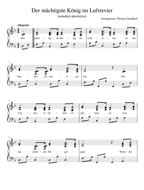 Der Mächtigste König Im Luftrevier – German Folksong