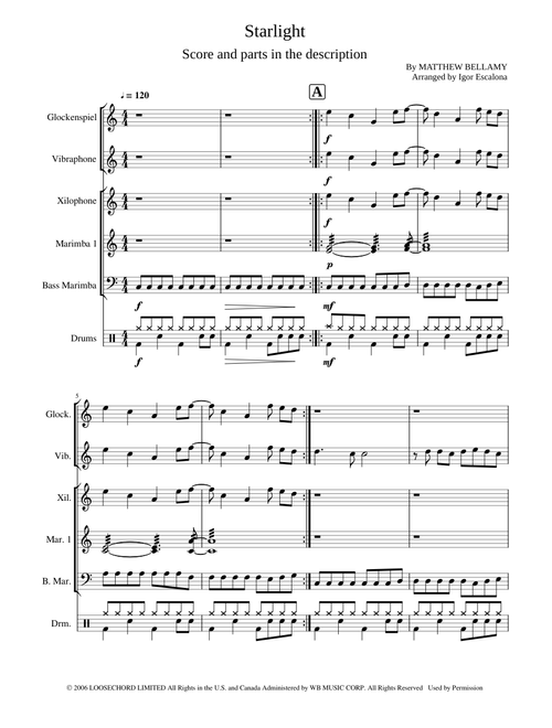 Starlight | Muse | Percussion ensemble