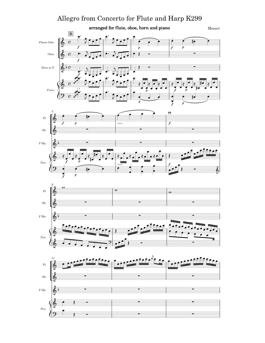 Allegro from Flute and Harp Concerto in C major, K.299/297c