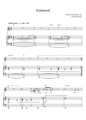 Godspeed – Frank Ocean Godspeed SATB Sheet Music for Piano