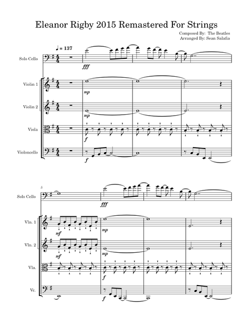 Eleanor rigby – The Beatles Eleanor Rigby 2015 Remastered – String Arrangement