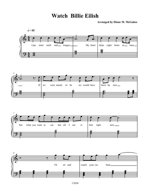 Watch (Arr. Diane M. McGahee) - Billie Eilish (Small Ensemble)