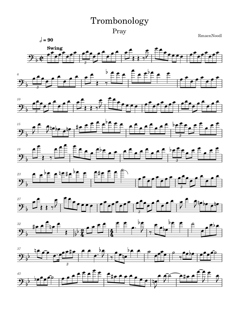 Trombonology Full Trombone Solo Tommy Dorsey Sheet music for Trombone Solo Musescore