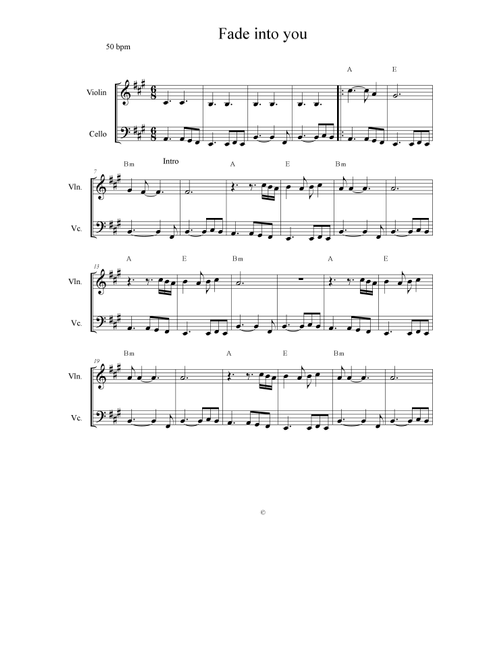Fade Into You (Arr. Nícolas Madalena) - Hope Sandoval, David Roback (Instrumental Duet and Piano)