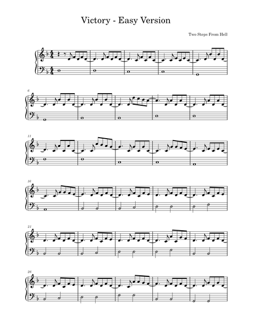 Victory - Two Steps From Hell - Easy Version