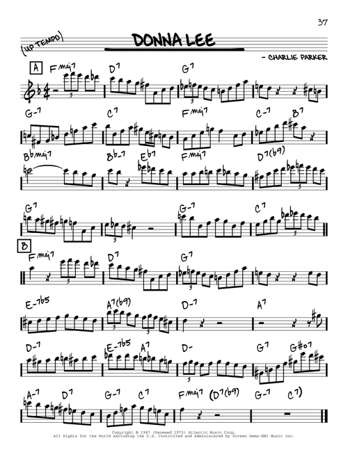 Donna Lee - Charlie Parker (Real Book - Melody-Chords)