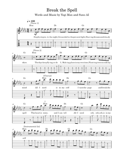 Break the Spell in Db Major
