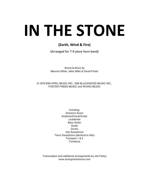 In The Stone (Arr. Jim Farley) - Earth Wind & Fire (Large Ensemble)