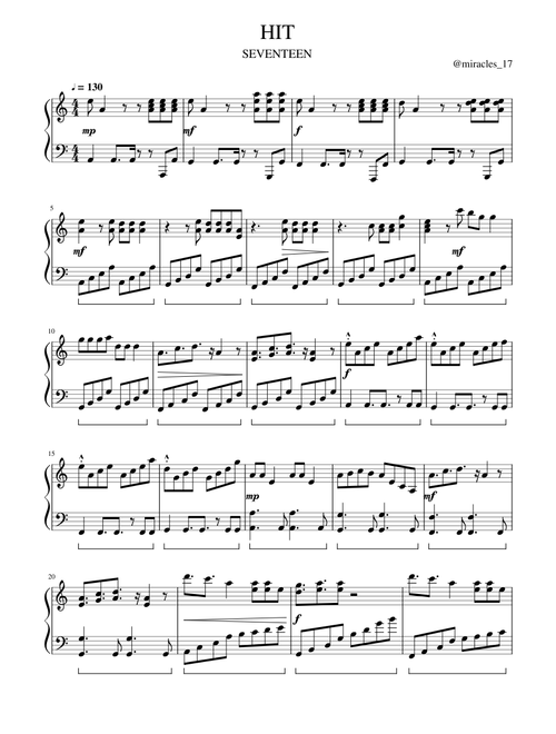 【SEVENTEEN】THE PIANO SCORE⚠️専用⚠️ SEVENTEEN - 247 Sheet Music for Piano (Solo) | MuseScore.com