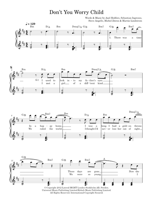 Don't You Worry Child - Swedish House Mafia (Easy Piano)