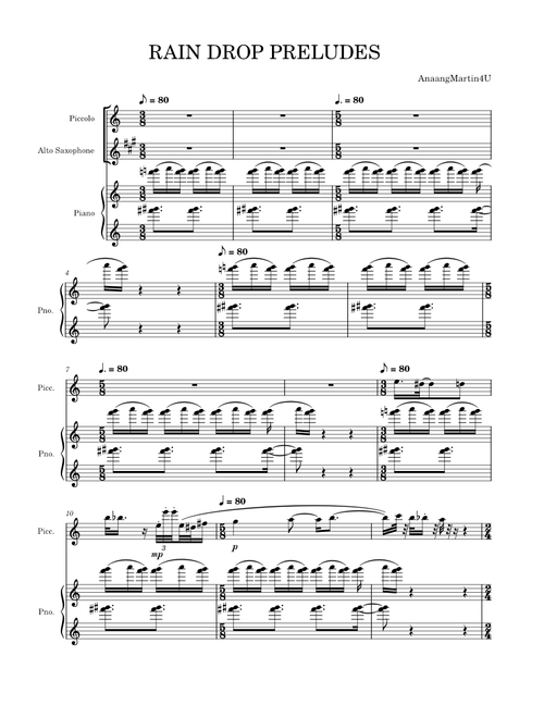 Rain Drops Keep Falling on My HEAD /RAIN DROP PRELUDES and (piccolo solo)
