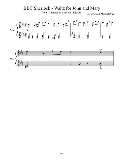 BBC Sherlock - Waltz for John and Mary (Piano Version)