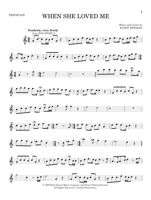 When She Loved Me (from Toy Story 2) - Sarah McLachlan (Tenor Sax Solo)
