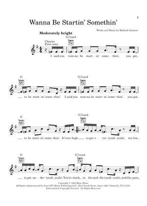 Play Official version of Wanna be startin somethin Sheet Music by ...