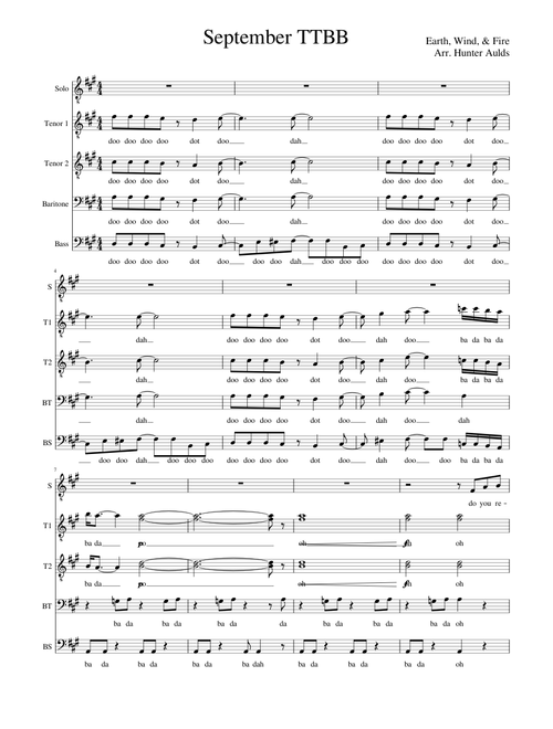 September TTBB A Cappella