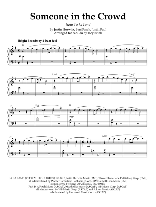 Someone In The Crowd (Arr. Joey Brink) - Justin Hurwitz (Instrumental Solo)
