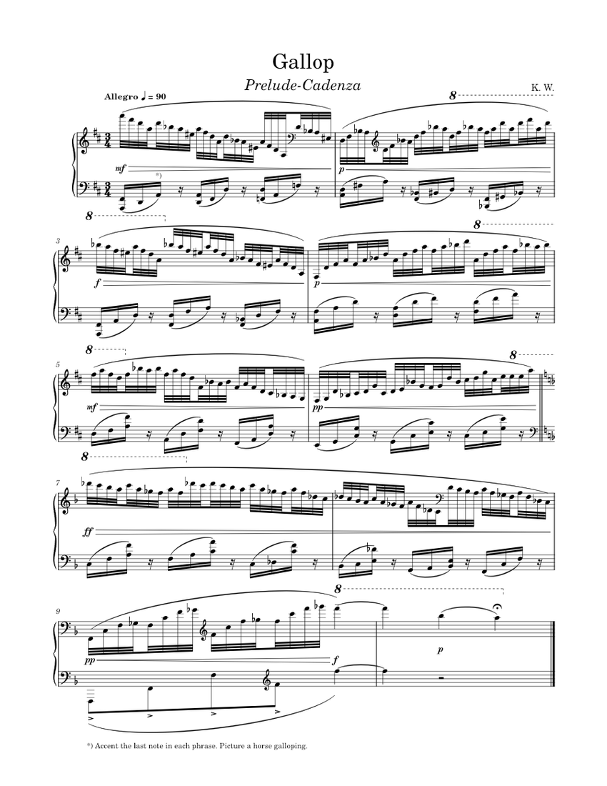 Gallop Notes Gallop Sheet Music for Piano (Solo) | MuseScore.com