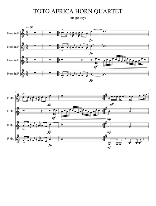 TOTO AFRICA HORN QUARTET