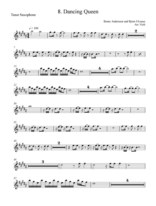Dancing Queen (Arr. Violi) - ABBA (Tenor Sax Solo)