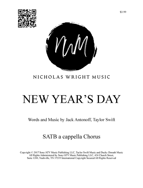New Year's Day (Arr. Nicholas Wright) - Taylor Swift (Choral, SATB divisi)