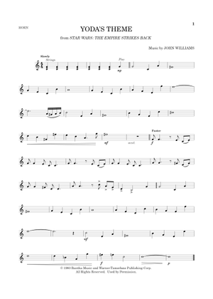Play Official version of Yoda's Theme Sheet Music by John