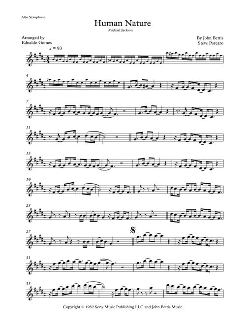 Human Nature (Arr. Ednaldo Gomes) - Michael Jackson (Alto Sax Solo)