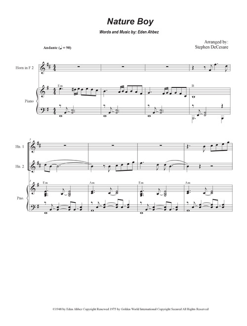 Nature Boy (Arr. Stephen DeCesare) - Nat King Cole (Brass Ensemble)