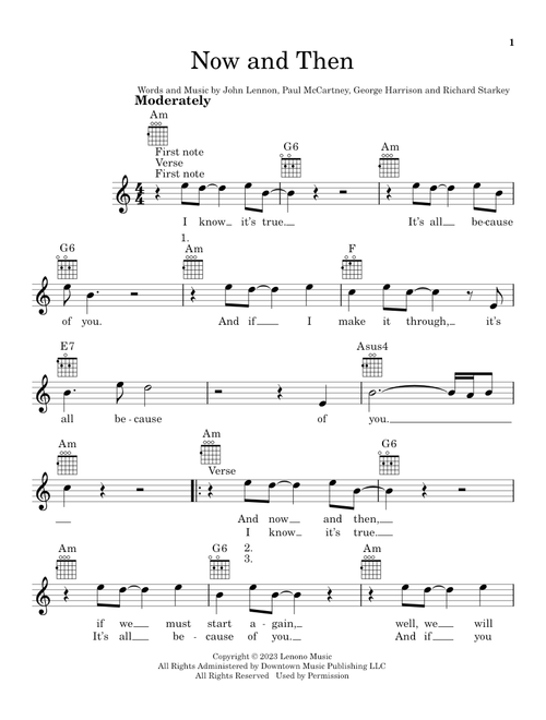 Now And Then - The Beatles (Ukulele)