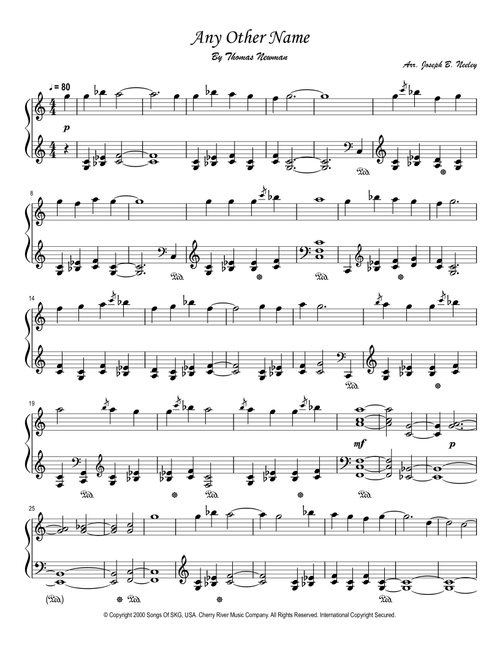 Any Other Name (Arr. Joseph B. Neeley) - Thomas Newman (Easy Piano)