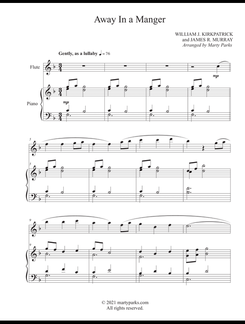 Away In a Manger (Flute-Piano) (Arr. Marty Parks) - William Kirkpatrick and James Murray (Flute and Piano)