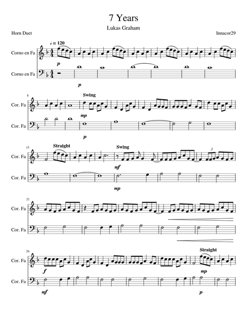 Lukas Graham - 7 Years (Horn Duet)